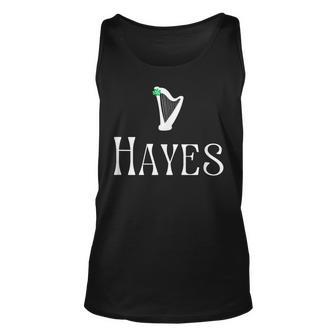 Hayes Surname Irish Family Name Heraldic Celtic Harp Unisex Tank Top - Monsterry DE
