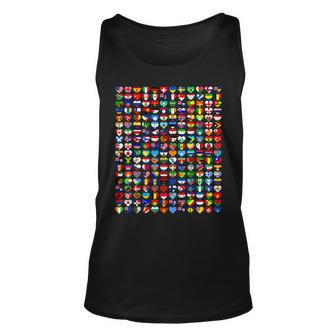 Heart Flags Of The Countries Of The World Flags Unity Day Unisex Tank Top - Thegiftio UK