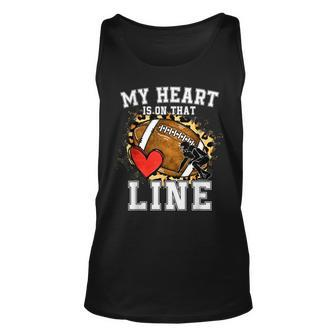 My Heart Is On The Line Offensive Lineman Football Leopard Tank Top - Seseable