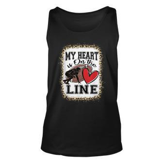 My Heart Is On The Line Offensive Lineman Football Leopard Tank Top - Monsterry UK