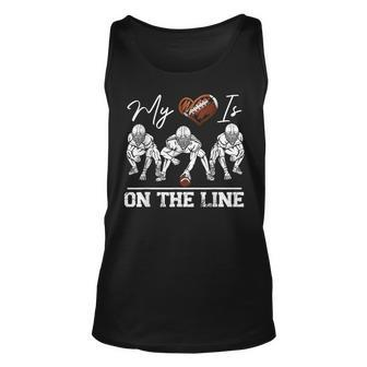 My Heart Is On The Line Offensive Lineman Vintage Football Tank Top - Monsterry UK