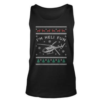 Helicopter Ugly Christmas Sweater Heli Pilot Tank Top - Monsterry AU