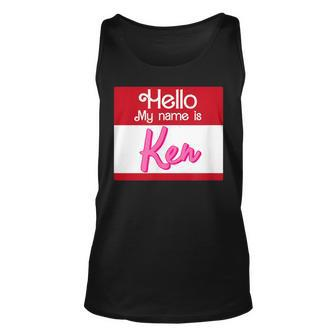 Hello My Name Is Ken Halloween Name Tag Personalized Tank Top - Seseable