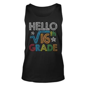 Hello Square Root 16 4Th Grade Back To School Math Nerd Math Tank Top | Mazezy