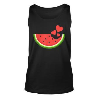 Hello Summer Hearts Watermelon Design Fruit Watermelon Lover Unisex Tank Top - Seseable
