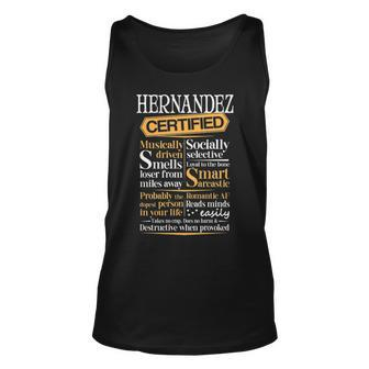 Hernandez Name Gift Certified Hernandez Unisex Tank Top - Seseable