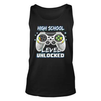 High School Level Unlocked Gamer First Day Of School Boys Unisex Tank Top - Seseable