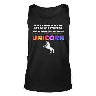 Hilarious Mustang Thoroughbred Unicorn Unicorn Tank Top | Mazezy