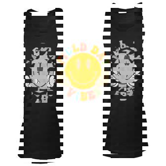 Hippie Smile Face Field Vibes Groovy Field Day 2023 Unisex Tank Top | Mazezy