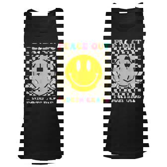 Hippie Smile Face Peace Out Fourth 4Th Grade Class Of 2023 Unisex Tank Top | Mazezy