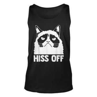 Hiss Off Funny Cat Lover Cute Cat Graphic Unisex Tank Top | Mazezy