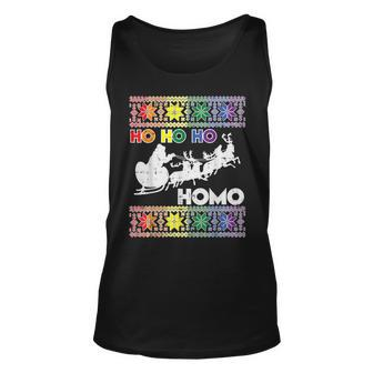 Ho Ho Homo Gay Ugly Xmas Sweater Lgbt Christmas Tank Top | Mazezy