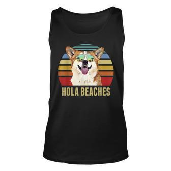 Hola Beaches Corgi Dog Funny Beach Summer Unisex Tank Top | Mazezy