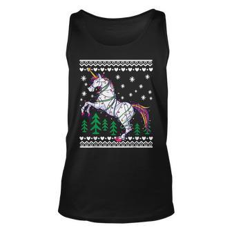 Holiday Unicorn Ugly Christmas Sweater Style Tank Top - Monsterry