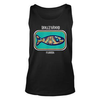 Hollywood Florida Cute Summer Fish Beach Unisex Tank Top - Thegiftio UK