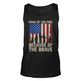 Home Of The Free Because Of The Brave American Flag 4Th July Tank Top | Mazezy