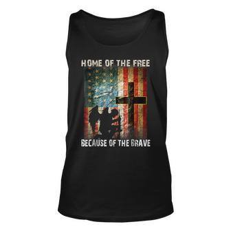Home Of The Free Because Of The Brave Veterans Unisex Tank Top | Mazezy