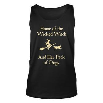 Home Of The Wicked Witch And Her Pack Of Dog Halloween Tank Top | Mazezy