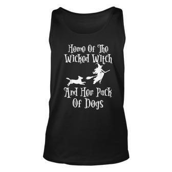 Home Of The Wicked Witch And Her Pack Of Dogs Halloween Tank Top - Thegiftio UK