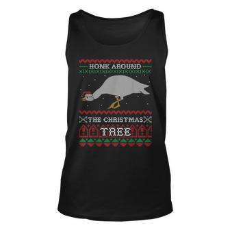 Honking Around The Tree Goose Ugly Christmas Sweater Honk Tank Top - Monsterry DE