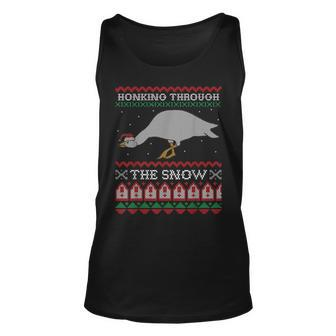Honking Through The Snow Goose Ugly Christmas Sweater Honk Tank Top | Mazezy DE