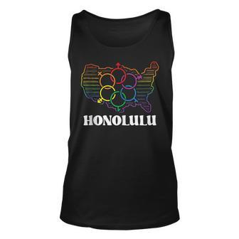 Honolulu Pride Month Pride Flag Lgbt Community Lgbtq Flag Unisex Tank Top | Mazezy
