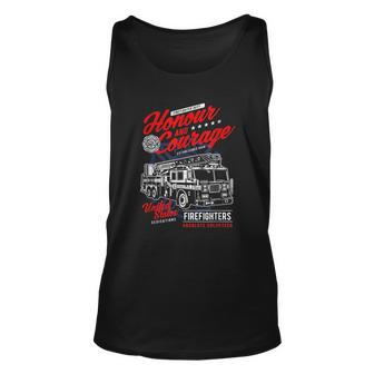 Honour And Courage Firefighter Job Pride Fireman Fire Dept Unisex Tank Top | Mazezy
