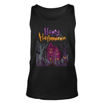 Horror House Happy Halloween Costume Present Happy Halloween Tank Top | Mazezy