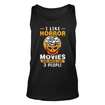 I Like Horror Movies And Maybe Like 3 People Halloween Halloween Tank Top | Mazezy