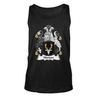 Horton Coat Of Arms Family Crest Family Crest Funny Gifts Unisex Tank Top | Mazezy