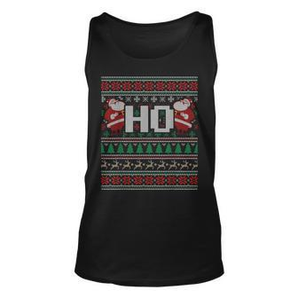 Where My Hos At Ho Ugly Christmas Sweater Style Couple Tank Top | Mazezy