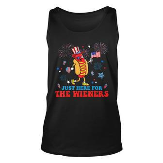 Hot Dog Im Just Here For The Wieners 4Th Of July Unisex Tank Top - Monsterry AU