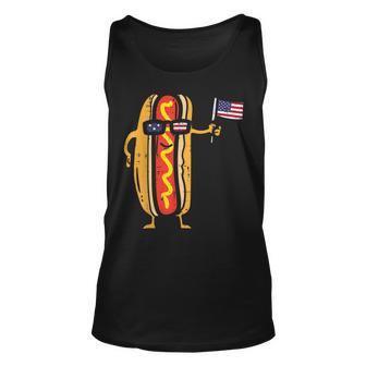 Hotdog Sunglasses American Flag Usa Funny 4Th Of July Fourth Unisex Tank Top - Monsterry