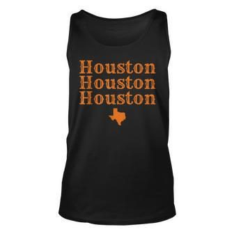 Houston Map Retro Vintage Houston Texas Pride State Usa Unisex Tank Top | Mazezy