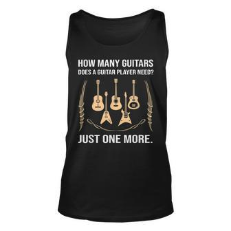 How Many Guitars Does One Player Need Just One More Unisex Tank Top - Thegiftio UK