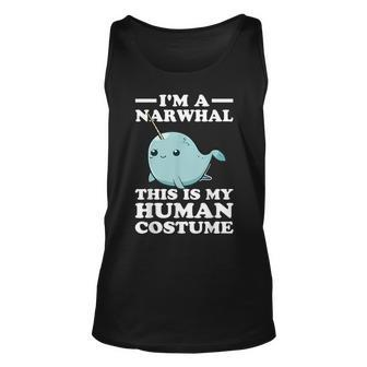 This Is My Human Costume I'm A Narwhal Halloween Toddler Tank Top | Mazezy