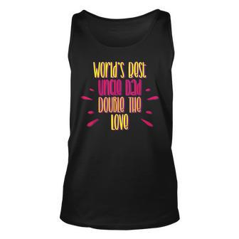 Humorous Worlds Uncle Dad Double The Love Funny Unisex Tank Top | Mazezy
