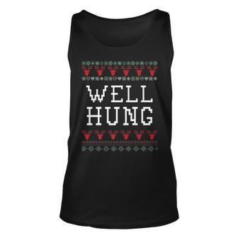 Well Hung Holiday Ugly Christmas Sweater Tank Top - Monsterry