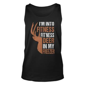 Hunting- I'm Into Fitness Deer Freezer Hunter Dad Tank Top - Seseable