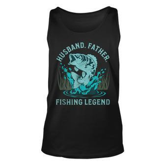 Husband Father Fishing Legend Funny Fisherman Quote Dad Joke Unisex Tank Top - Seseable