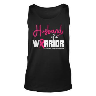 Husband Of A Warrior Breast Cancer Awareness Pink Ribbon Tank Top - Thegiftio UK