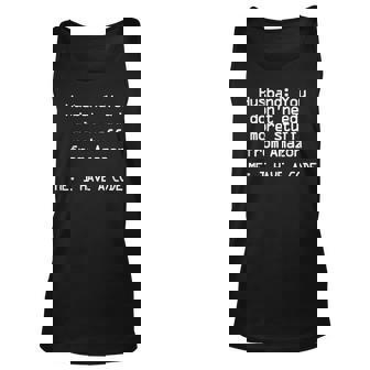 Husband You Dont Need More Stuff From Amazon I Have A Code Unisex Tank Top - Thegiftio