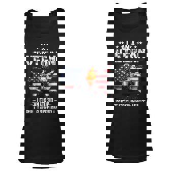 I Am A Veteran I Can Fix Stupid But Its Gonna Hurt Unisex Tank Top | Mazezy