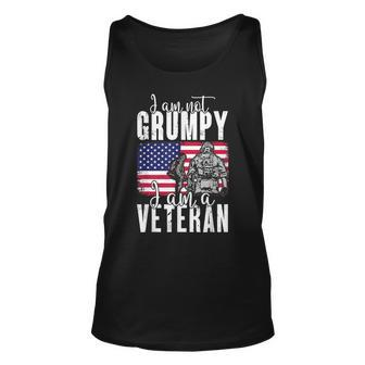 I Am Not Grumpy I Am A Veteran Patriotic Veteran Humor Unisex Tank Top - Seseable
