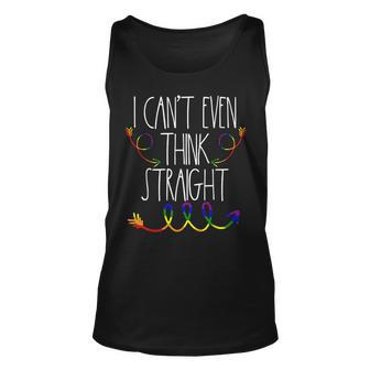 I Cant Even Think Straight Lgbtq Gay Pride For Lesbian Unisex Tank Top | Mazezy