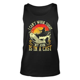 I Cant Work Today My Arm Is In A Cast Fishing Fathers Day Unisex Tank Top - Thegiftio UK