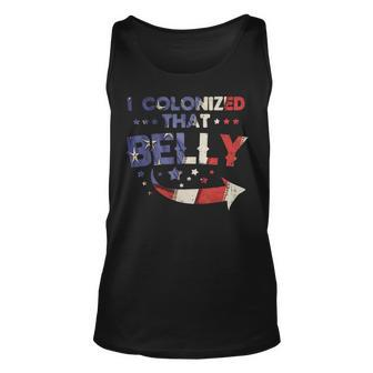 I Colonized That Belly 4Th Of July Pregnancy Dad Matching 1 Unisex Tank Top - Monsterry CA