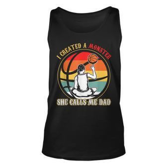 I Created A Monster She Call Me Dad Basketball Unisex Tank Top | Mazezy DE