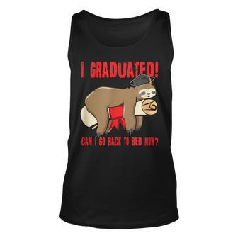 I Graduated Can I Go Back To Bed Now Funny Red Unisex Tank Top | Mazezy