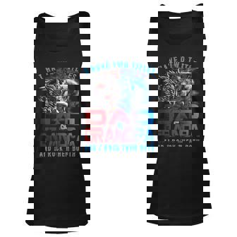 I Have Two Titles Dad And Grandpa Wolf Dragon Fathers Day Unisex Tank Top - Seseable